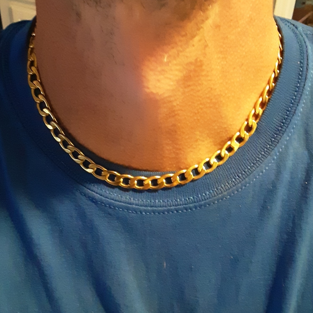 .925 gold plated chain necklace for men